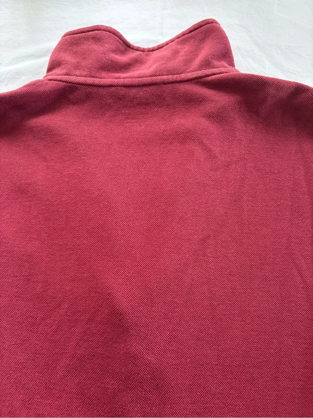 L.L. Bean Katahdin Logo Quarter Zip Pullover Large Reg Red Pique Traditional Fit